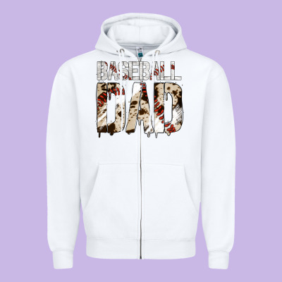 No Background Baseball Dad Zipper Hoodie Designed By Jasminsmagicworld