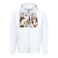 White no background baseball dad Zipper Hoodie - Jasminsmagicworld