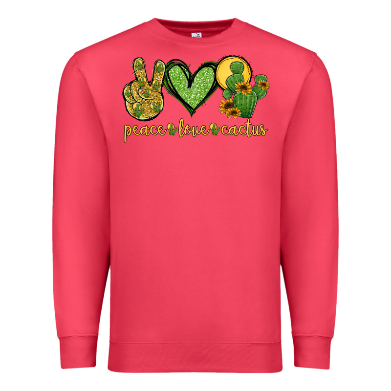 Peace Love Cactus Premium Sweatshirt by Jasminsmagicworld | Teevron