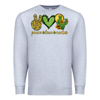Heather Grey peace love cactus Premium Sweatshirt - Jasminsmagicworld