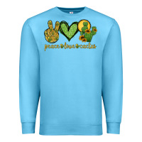 Ocean Blue peace love cactus Premium Sweatshirt - Jasminsmagicworld
