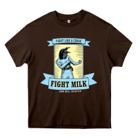 Chocolate Brown fight milk classic Heavy Core Tee - DesigneFamous