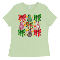 Matcha Christmas Cake Bow Ladies Tee - CowhideDigitalArt