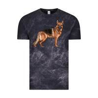 Cloud Black German Shepherd Dog Illustrations Vintage Tee - LillyAllenDesigns