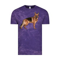 Cloud Purple German Shepherd Dog Illustrations Vintage Tee - LillyAllenDesigns