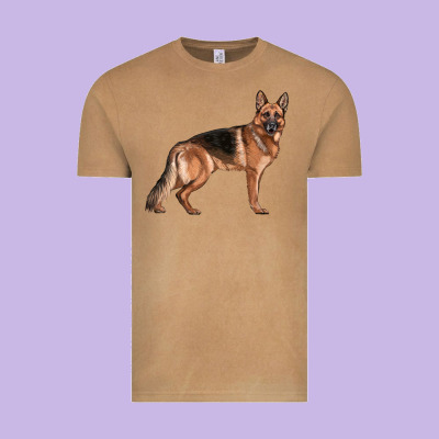 German Shepherd Dog Illustrations Vintage Tee Designed By Lillyallendesigns