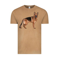 Vintage Camel German Shepherd Dog Illustrations Vintage Tee - LillyAllenDesigns
