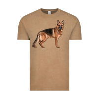 Vintage Coffee German Shepherd Dog Illustrations Vintage Tee - LillyAllenDesigns