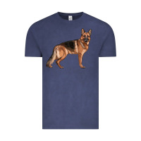 Vintage Denim German Shepherd Dog Illustrations Vintage Tee - LillyAllenDesigns
