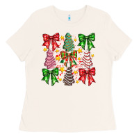Bone Christmas Cake Bow Ladies Tee - CowhideDigitalArt