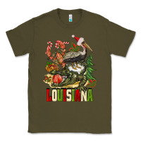 Army Green Christmas Louisiana Classic Tee - BarkalooDesign