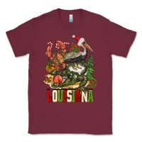 Burgundy Christmas Louisiana Classic Tee - BarkalooDesign