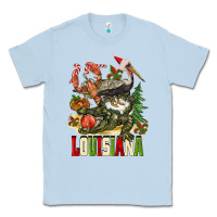 Dusty Blue Christmas Louisiana Classic Tee - BarkalooDesign