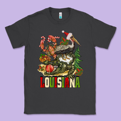 Christmas Louisiana Classic Tee Designed By Barkaloodesign