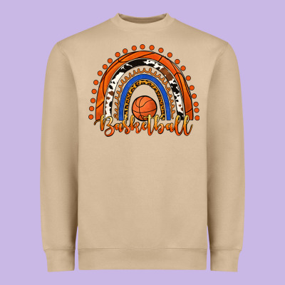 Basketball Rainbow Heavyweight Sweatshirt Designed By Ranaportraitstore