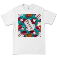 White baseball  uniform with turquoise gemstone seamless pattern Premium Tee - BundleAndBundleShop