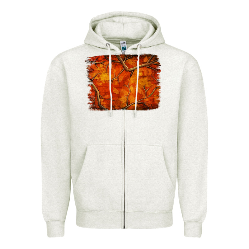 Orange Hunter Camouflage Pattern Brushstroke Zipper Hoodie by Jasminsmagicworld | Teevron