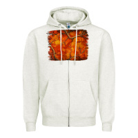 Oatmeal Heather orange hunter camouflage pattern brushstroke Zipper Hoodie - Jasminsmagicworld