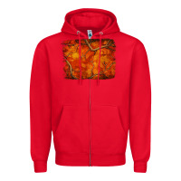 Red orange hunter camouflage pattern brushstroke Zipper Hoodie - Jasminsmagicworld