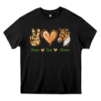 Black Peace Love Horses Heavy Core Tee - Jasminsmagicworld