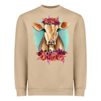 Mushroom Floral Cow Heavyweight Sweatshirt - RanaPortraitStore