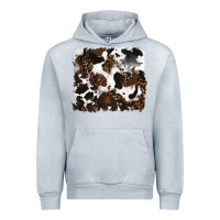 Heather Grey leopard cowhide background Urban Hoodie - RanaPortraitStore