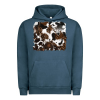 Pigment Midnight Navy leopard cowhide background Urban Hoodie - RanaPortraitStore