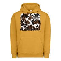 Pigment Peanut Butter leopard cowhide background Urban Hoodie - RanaPortraitStore