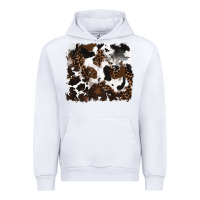 White leopard cowhide background Urban Hoodie - RanaPortraitStore