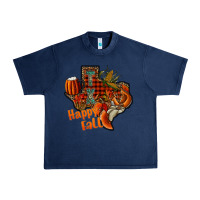 Navy happy fall texas Urban Heavy Tee - CowhideDigitalArt