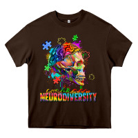 Chocolate Brown Embrace neurodiversity Heavy Core Tee - FaDigitalArtStudio