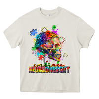 Cream Embrace neurodiversity Heavy Core Tee - FaDigitalArtStudio