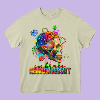 Embrace Neurodiversity Heavy Core Tee Designed By Fadigitalartstudio