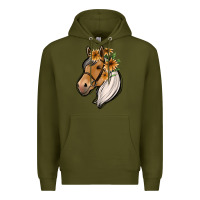Army Green floral horse Premium Hoodie - Jasminsmagicworld