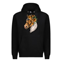 Black floral horse Premium Hoodie - Jasminsmagicworld
