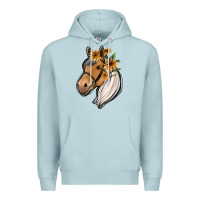 Blue Mist floral horse Premium Hoodie - Jasminsmagicworld
