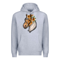 Heather Grey floral horse Premium Hoodie - Jasminsmagicworld