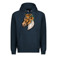 Navy floral horse Premium Hoodie - Jasminsmagicworld
