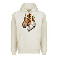 Oatmeal Heather floral horse Premium Hoodie - Jasminsmagicworld
