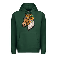 Sports Green floral horse Premium Hoodie - Jasminsmagicworld