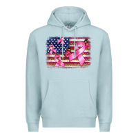 Blue Mist breast cancer american flag background Premium Hoodie - BarkalooDesign