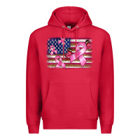 Cardinal breast cancer american flag background Premium Hoodie - BarkalooDesign
