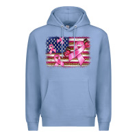 Colony Blue breast cancer american flag background Premium Hoodie - BarkalooDesign