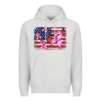 Dove Grey breast cancer american flag background Premium Hoodie - BarkalooDesign