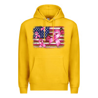 Lemon breast cancer american flag background Premium Hoodie - BarkalooDesign