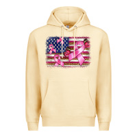 Pina Colada breast cancer american flag background Premium Hoodie - BarkalooDesign