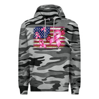 Slate Camo breast cancer american flag background Premium Hoodie - BarkalooDesign