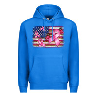 True Royal breast cancer american flag background Premium Hoodie - BarkalooDesign