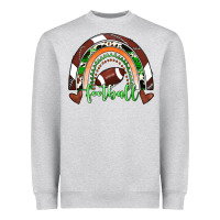 Heather Grey Football Rainbow Heavyweight Sweatshirt - RanaPortraitStore