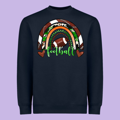 Football Rainbow Heavyweight Sweatshirt Designed By Ranaportraitstore